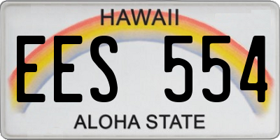 HI license plate EES554