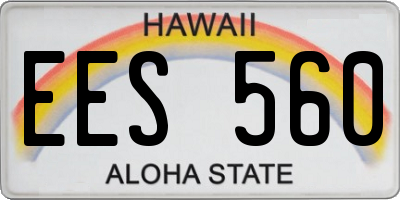 HI license plate EES560