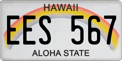 HI license plate EES567