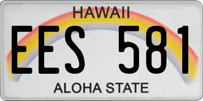 HI license plate EES581