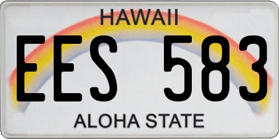 HI license plate EES583