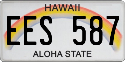 HI license plate EES587
