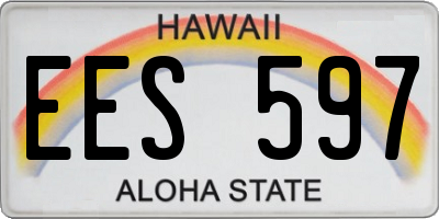 HI license plate EES597