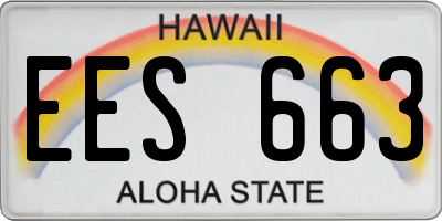 HI license plate EES663