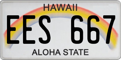 HI license plate EES667