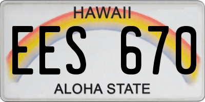 HI license plate EES670