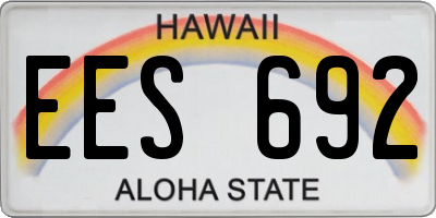 HI license plate EES692