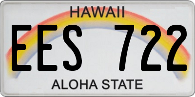 HI license plate EES722