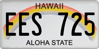 HI license plate EES725