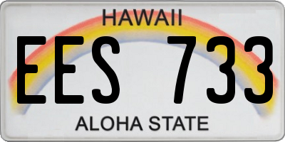 HI license plate EES733