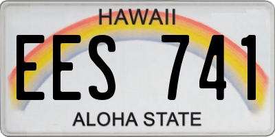 HI license plate EES741