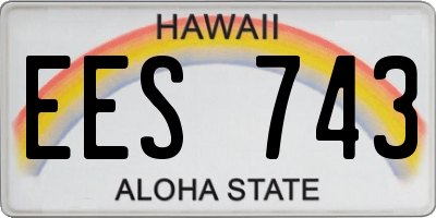 HI license plate EES743