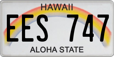 HI license plate EES747
