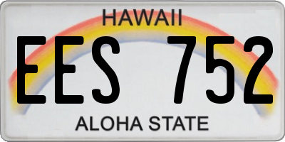 HI license plate EES752