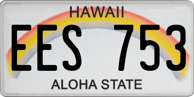 HI license plate EES753