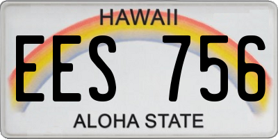HI license plate EES756