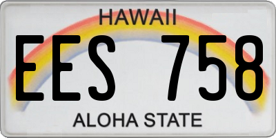 HI license plate EES758