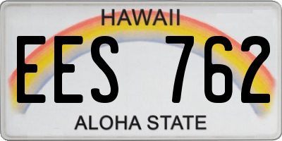 HI license plate EES762