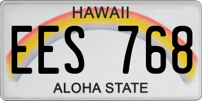 HI license plate EES768