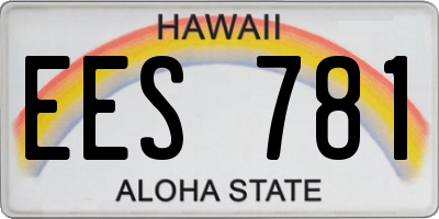 HI license plate EES781