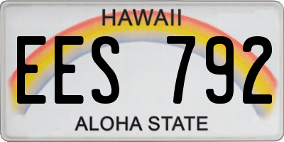 HI license plate EES792