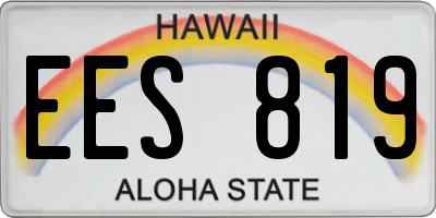 HI license plate EES819