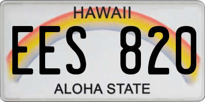 HI license plate EES820