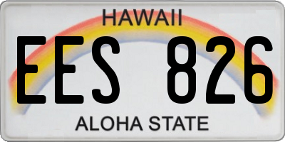 HI license plate EES826