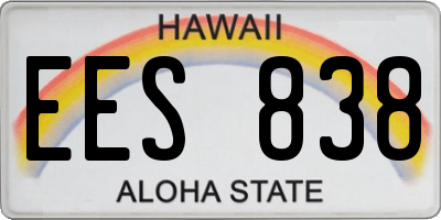 HI license plate EES838