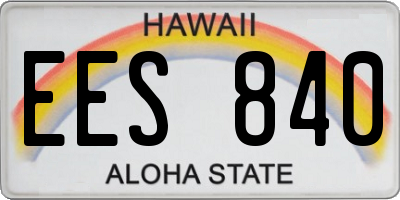 HI license plate EES840