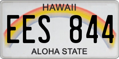 HI license plate EES844