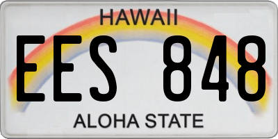 HI license plate EES848