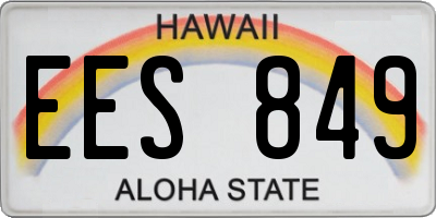 HI license plate EES849