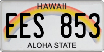 HI license plate EES853