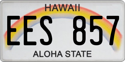 HI license plate EES857
