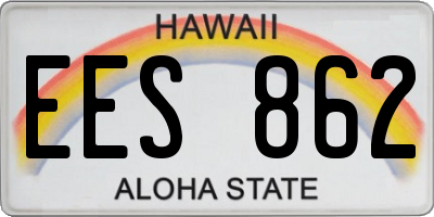 HI license plate EES862