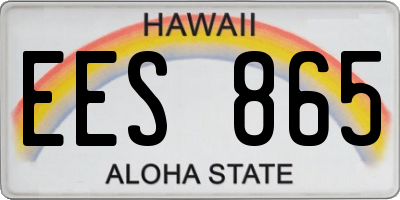 HI license plate EES865