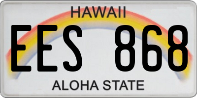 HI license plate EES868