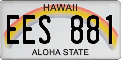 HI license plate EES881