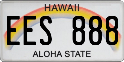HI license plate EES888