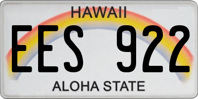 HI license plate EES922
