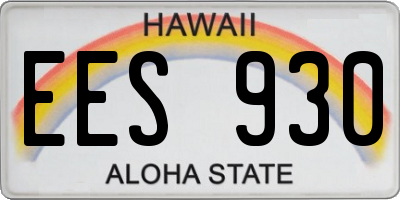 HI license plate EES930