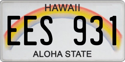 HI license plate EES931
