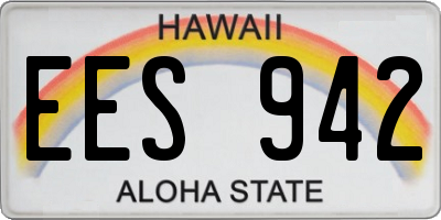HI license plate EES942