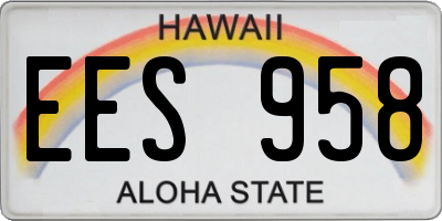 HI license plate EES958