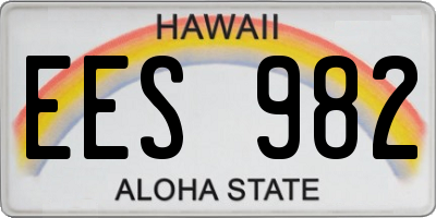 HI license plate EES982
