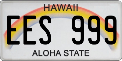HI license plate EES999