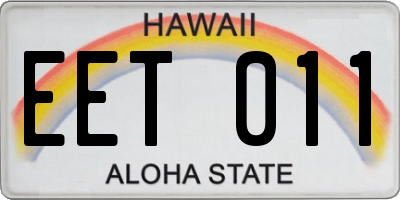 HI license plate EET011