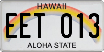 HI license plate EET013