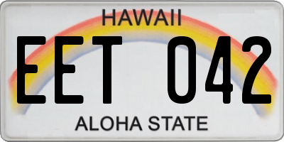 HI license plate EET042